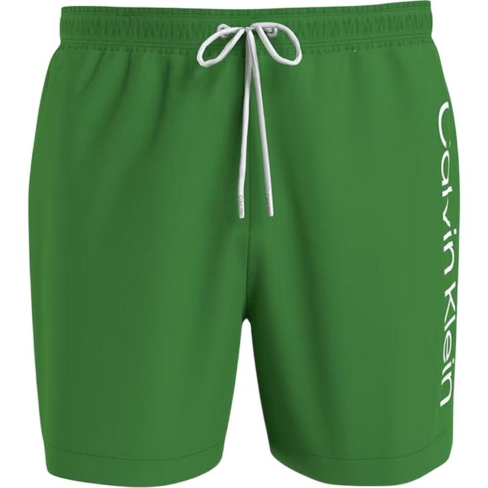 Calvin Klein Mens Logo Polyester Swim Shorts / Green